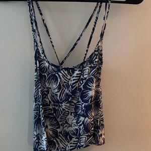 Hollister Navy and White Floral Camisole